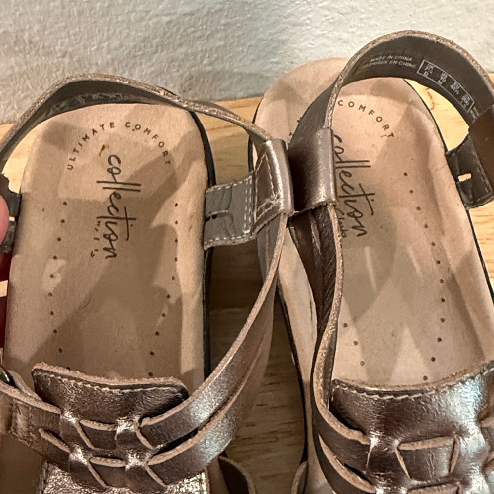 Clarks Metallic Sandals - Bronze and Gold - Picture 2 of 4